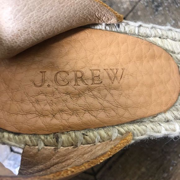 J Crew Leather Espadrille Wedge Sandals Size 9 - Picture 6 of 6